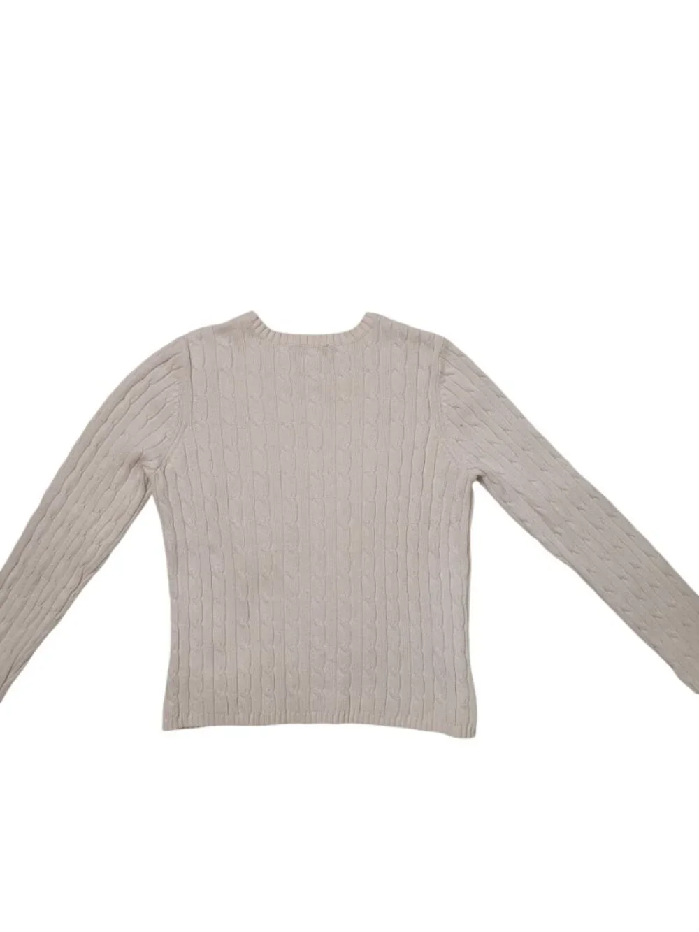 St. John's Bay Classic Cable Knit Cotton Crewneck Sweater size medium